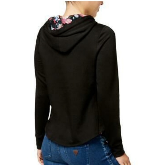 NWOT-M Black Floral Hoodie - Picture 2 of 8